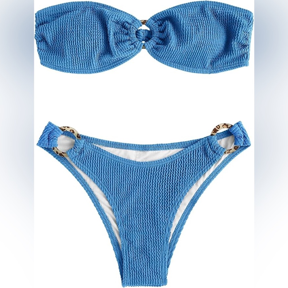ZAFUL Women O Ring Bandeau Bikini Set